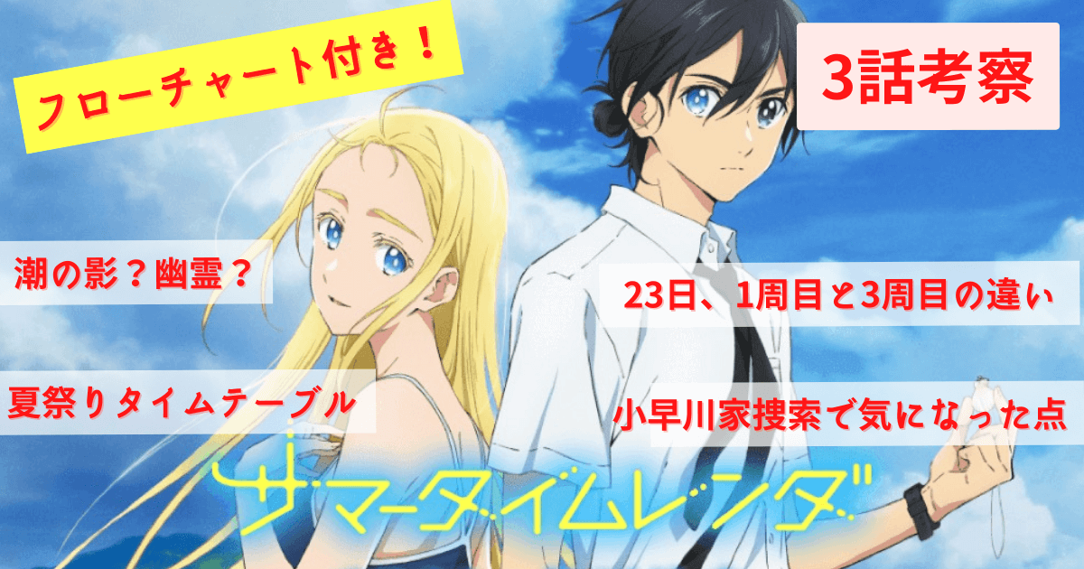 サマータイムレンダ 第3話 衝撃のラスト 潮の影 幽霊 3周目 ある人物に話しかけたことで 慎平が窮地に陥る